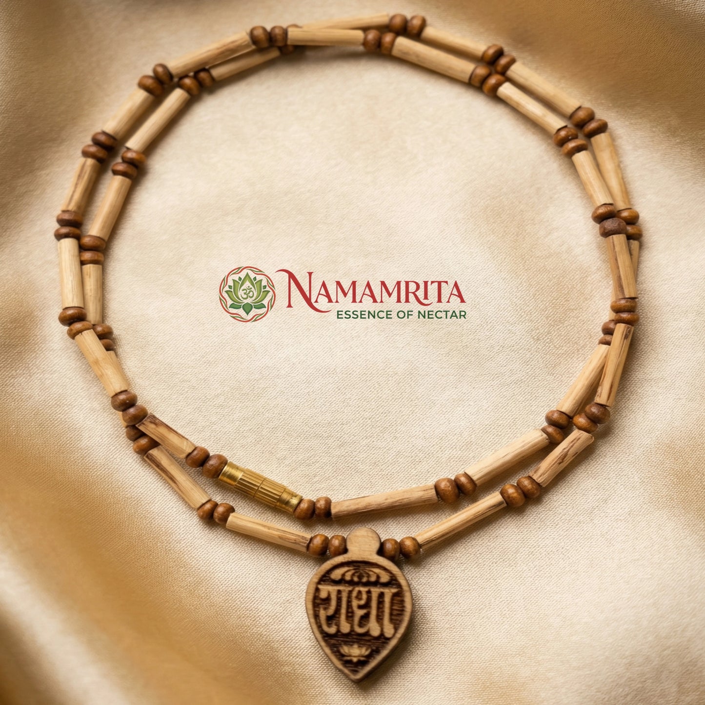 Divine Radha Locket Tulsi Mala – Pure Vrindavan Tulsi Beads with Sacred Radha Pendant